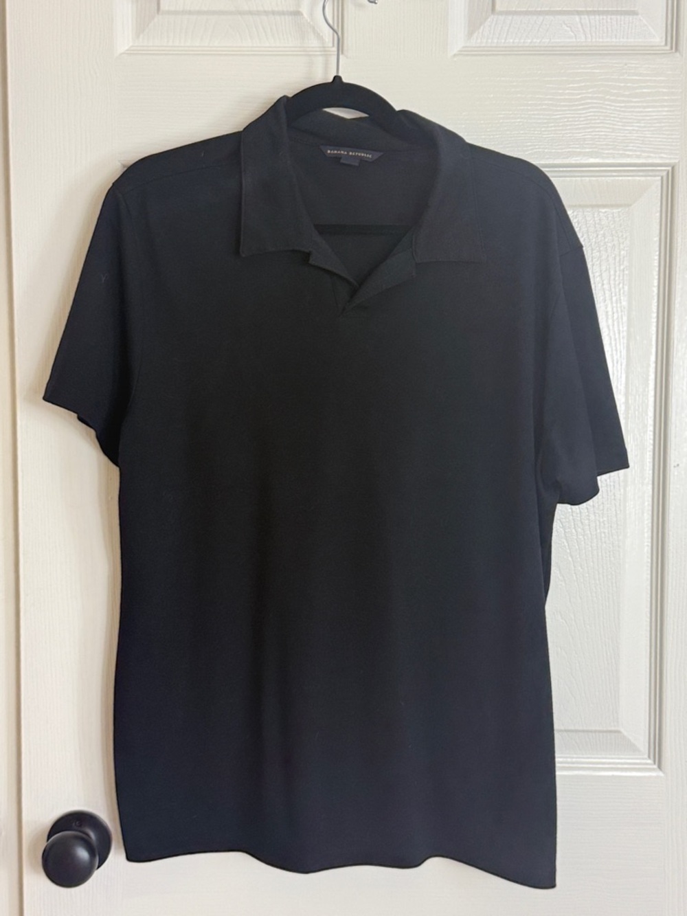 Banana Republic Black Short-Sleeve Polo